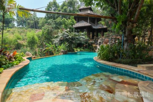 チェンマイ旅行　おすすめ　宿泊ホテル　Panviman Chiang Mai Spa Resort　パンヴィマンチェンマイスパリゾート　メーリム　モンチェム　プール